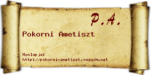 Pokorni Ametiszt névjegykártya